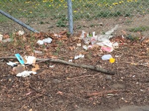 fence along northeast corner of  Park Mall