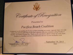 Jackie Speier certificate