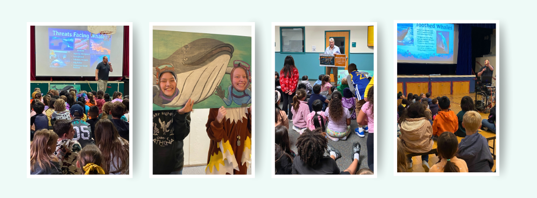 A collage of students and teachers engaging with PBC school assemblies