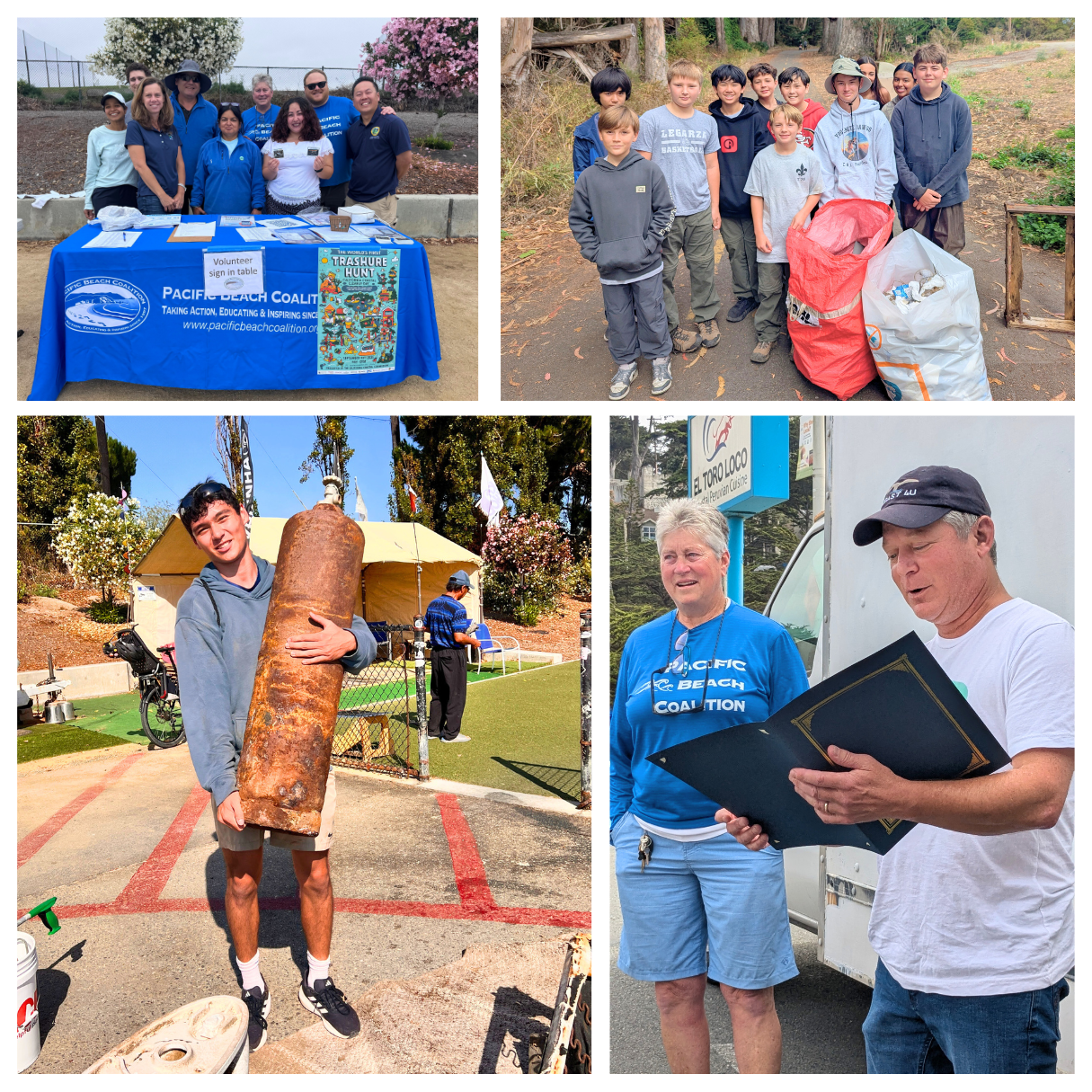 A collage of adult and youth volunteers at Coastal Cleanup Day 2025