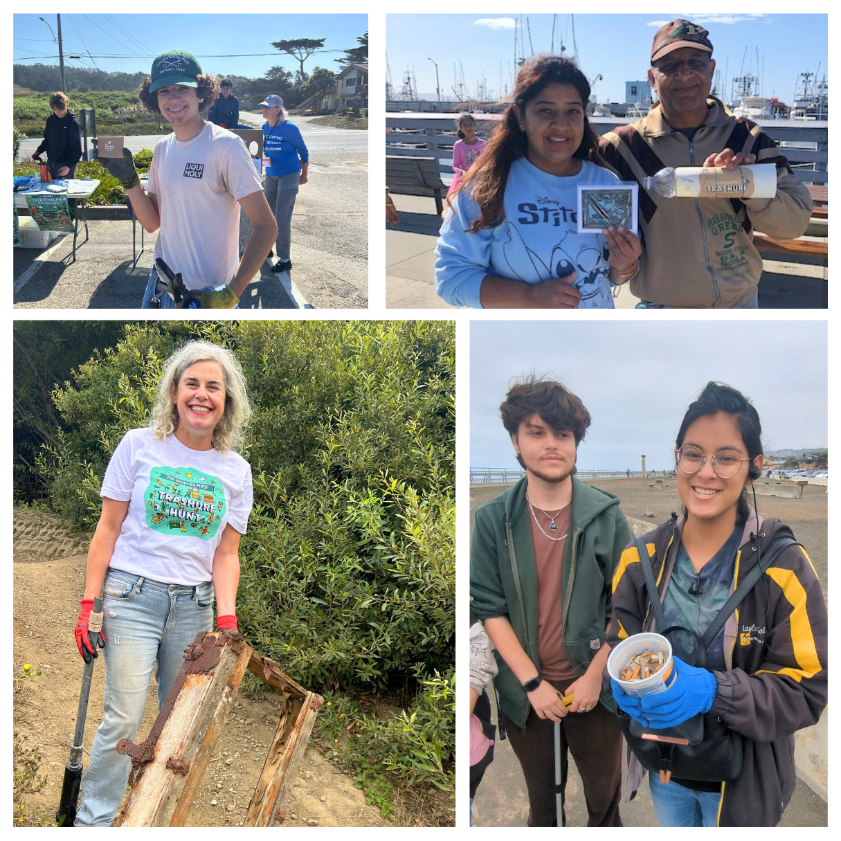 A collage of adult and youth volunteers at Coastal Cleanup Day 2025