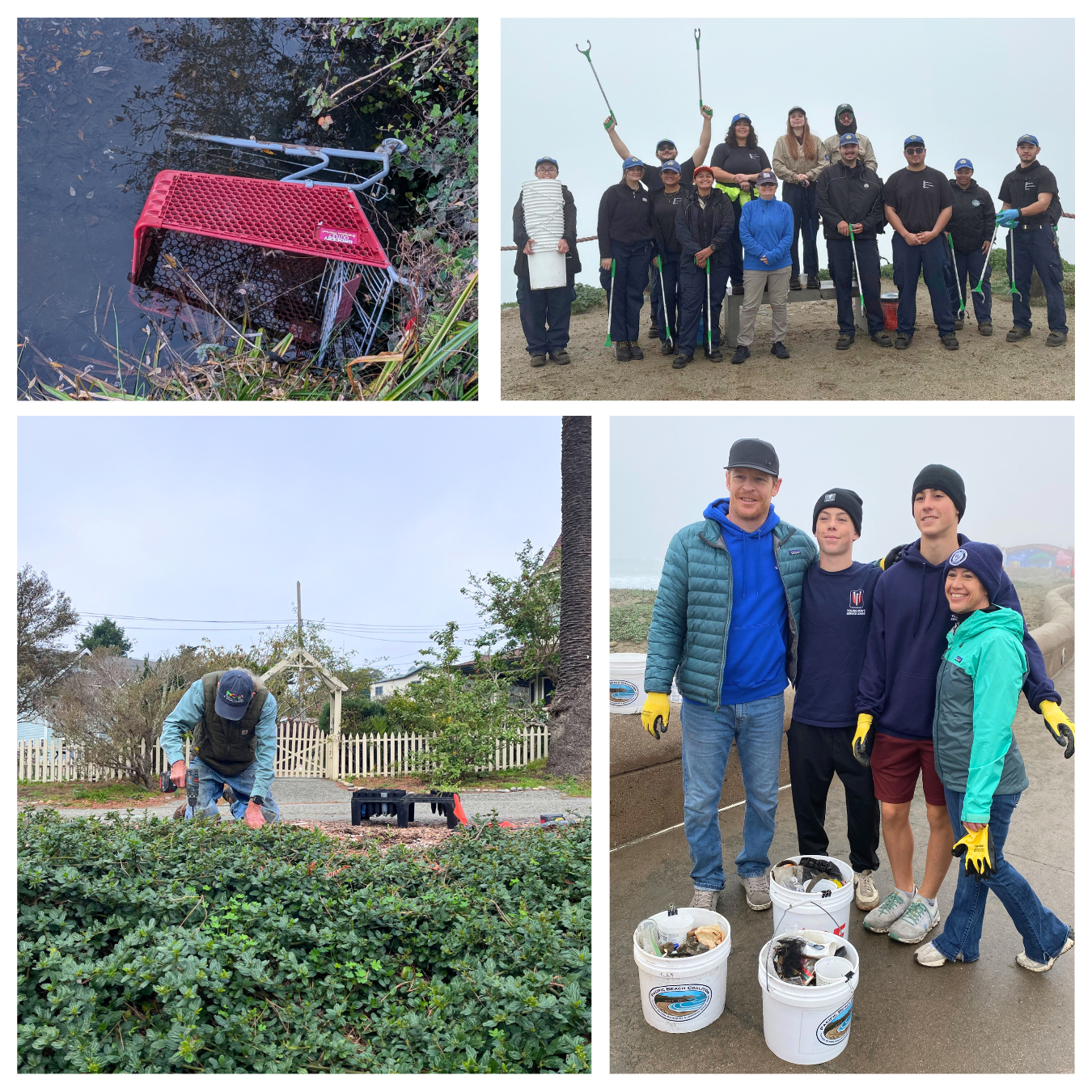 Volunteers at various Pacific Beach Coalition cleanup and habitat restoration events in December 2025