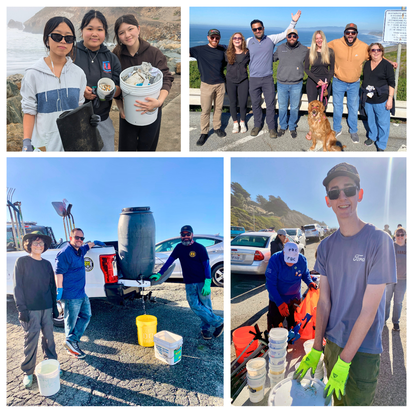 Youth and adult volunteers at cleanup and habitat restoration events in November