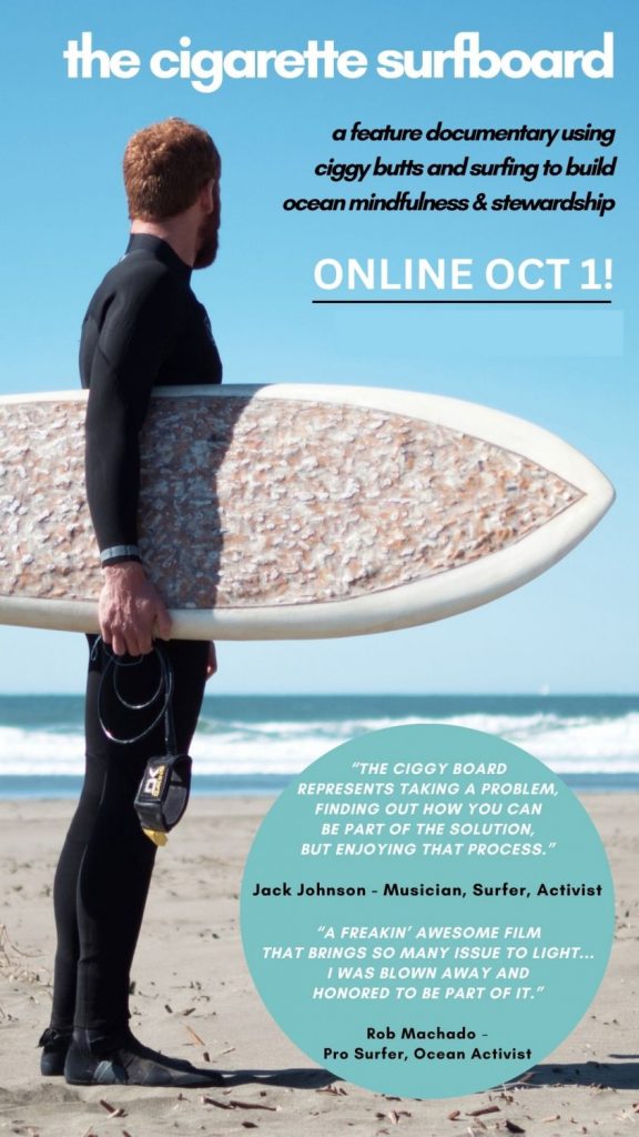 The Cigarette Surfboard film promo poster with Taylor Lane